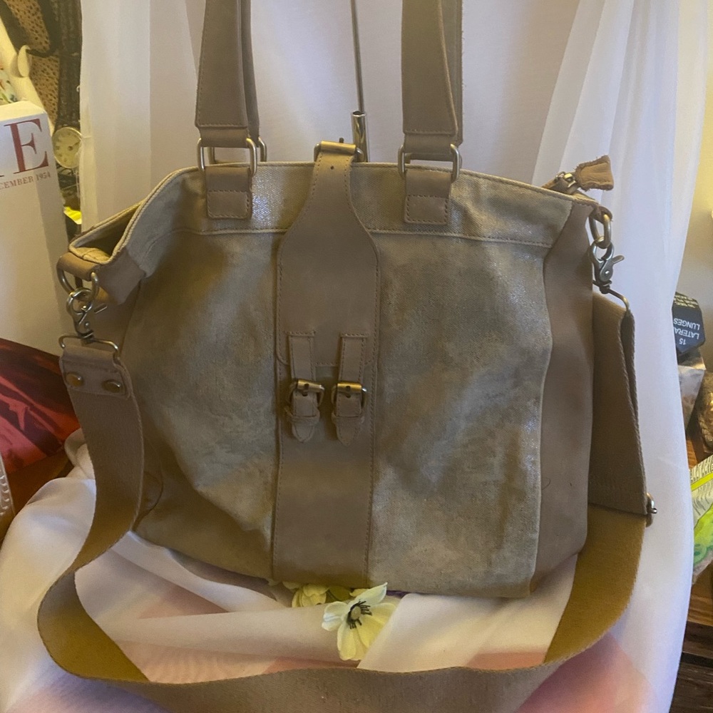 Jesslyn Blake Canvas And Leather Bag - image 1